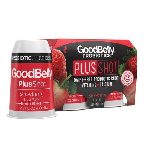 Good Belly, Probiotic Juice Drink Plusshot Strawberry Flavored, 2.7 Oz X 4 Count (Case Of 6) Good Belly