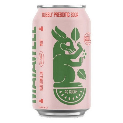 Mayawell, Sparkling Soda Watermelon Mint Prebiotic, 12 Oz X 4 Count (Case Of 6) Mayawell