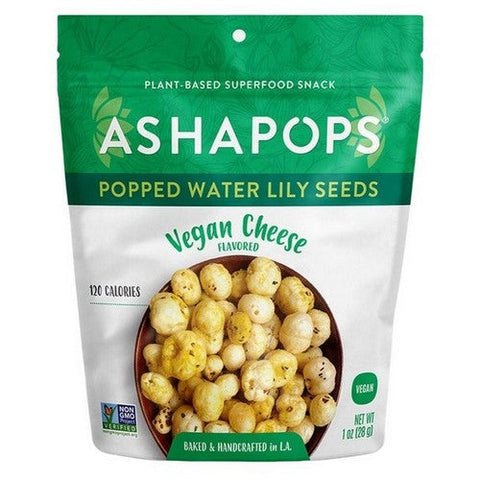 AshaPops, Popped Water Lily Seeds Vegan Cheese, 1 Oz (Case Of 6) AshaPops