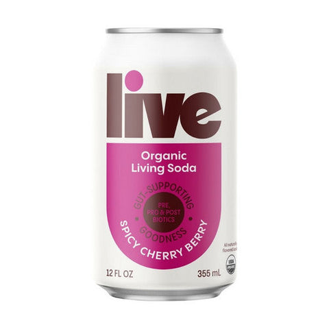 Live Soda, Organic Kombucha Spicy Cherry Berry, 12 Oz (Case Of 6) Live Soda