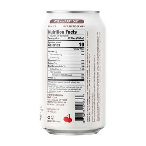 Live Soda, Organic Kombucha Spicy Cherry Berry, 12 Oz (Case Of 6) Live Soda