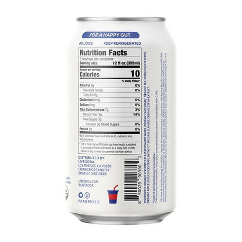 Live Soda, Kombucha Fountain Cola, 12 Oz (Case Of 6) Live Soda