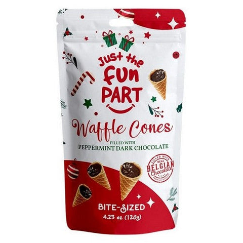 Just The Fun Part, Peppermint Dark Chocolate Waffle Cones, 4.23 Oz (Case Of 6) Just The Fun Part