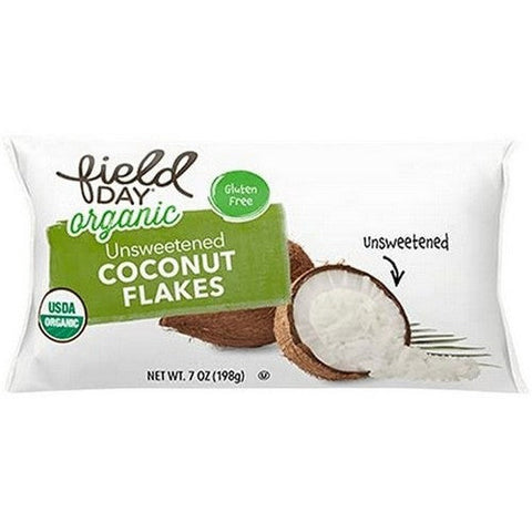 Field Day, Organic Unsweetened Coconut Flakes, 7 Oz (Case Of 12) Field Day