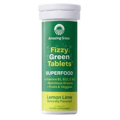 Amazing Grass, Green Superfood Effervescent Greens Lemon Lime, 10 Count (Case of 6) Amazing Grass