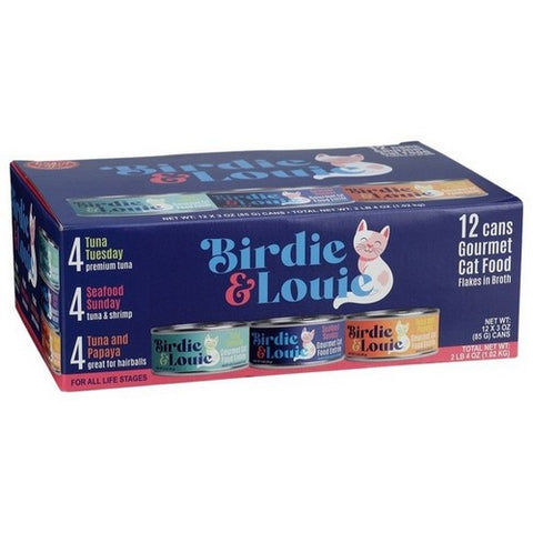 Birdie & Louie, Wet Cat Food Variety Pack, 12 Count (Case Of 6) Birdie & Louie