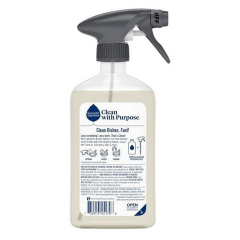 Seventh Generation, Power Plus Foaming Dish Spray Fragrance Free, 16 Oz (Case Of 6) Seventh Generation