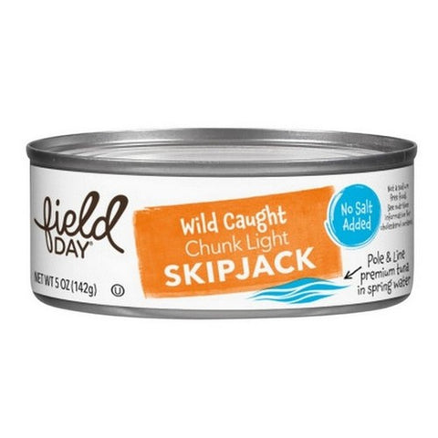 Field Day, Wild Caught Skipjack No Salt Chunk Light Tuna, 5 Oz (Case Of 12) Field Day