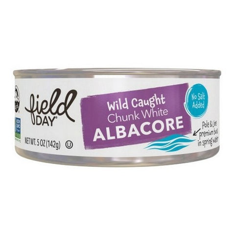 Field Day, Wild Caught Albacore No Salt Chunk White Tuna, 5 Oz (Case Of 12) Field Day