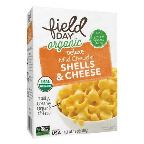 Field Day, Organic Deluxe Mild Cheddar Shells And Cheese, 12 Oz (Case Of 12) Field Day