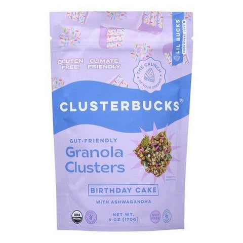 Lil Bucks, Birthday Cake Gut Friendly Granola Clusters, 6 Oz (Case Of 6) Lil Bucks