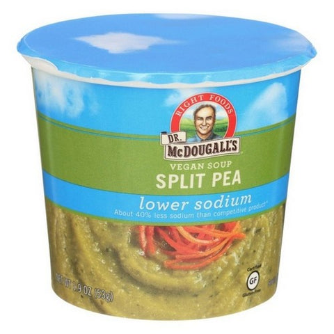 Dr. Mcdougall's, Vegan Split Pea Lower Sodium Soup Cup, 1.9 Oz (Case Of 6) Dr. Mcdougall's