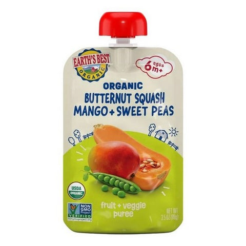 Earth's Best, Butternut Squash Mango And Sweet Peas, 3.5 Oz (Case Of 12) Earth's Best