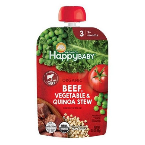 Happy Baby Food, Beef Veg Quinoa Stew, 3.5 Oz (Case Of 16) Happy Baby Food
