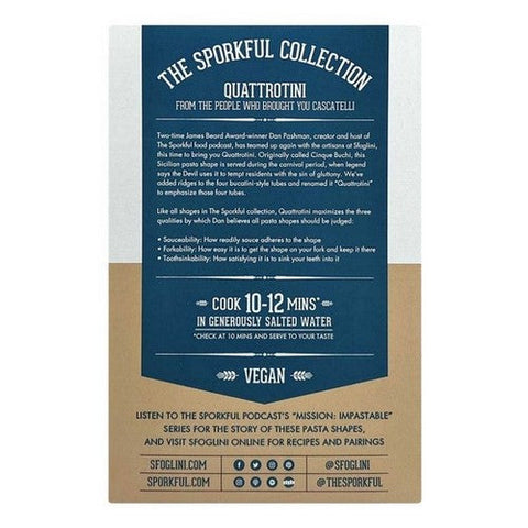Sfoglini, Sporkful Collection Quattrotini Pasta, 16 Oz (Case Of 6) Sfoglini