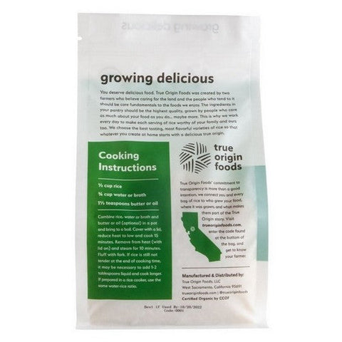 True Origin Foods, Rice Calrose CA White, 32 Oz (Case Of 6) True Origin Foods