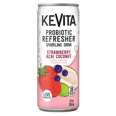 Kevita, Sparkling Refresher Strawberry Acai Coconut, 12 Oz (Case Of 12) Kevita