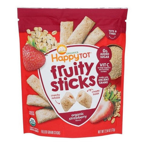Happy Tot, Organics Fruity Sticks Strawberry, 2.54 Oz (Case Of 6) Happy Tot