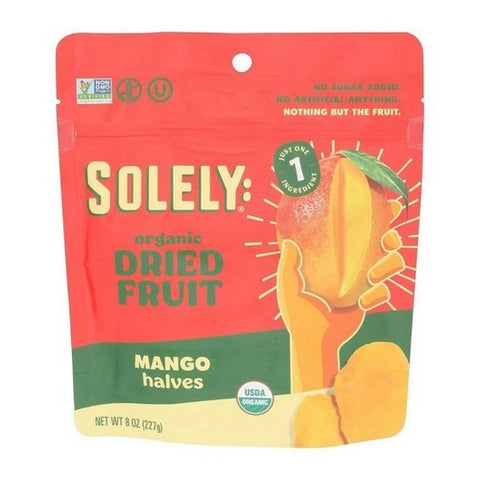Solely, Dried Fruit Organic Mango Halves, 8 Oz (Case Of 6) Solely