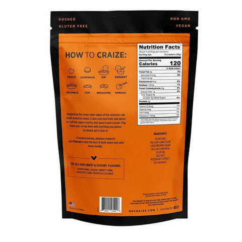 Craize, Plantain Toasted Corn Crackers, 4 Oz (Case Of 6) Craize