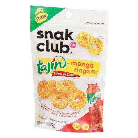 Snak Club, Tajin Chili And Lime Mango Rings, 5 Oz (Case Of 6) Snak Club