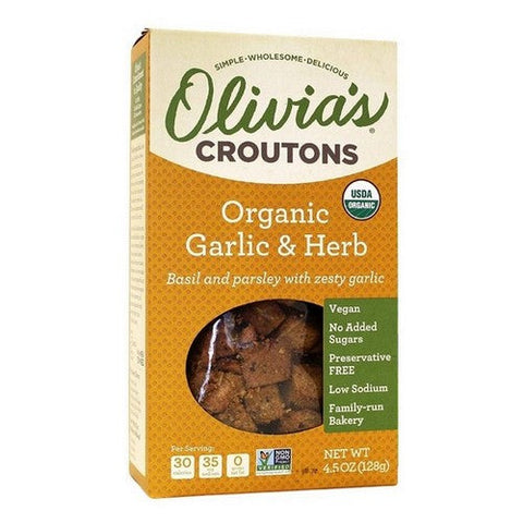 Olivias Croutons, Crouton Garlic And Herb, 4.5 Oz (Case Of 6) Olivias Croutons