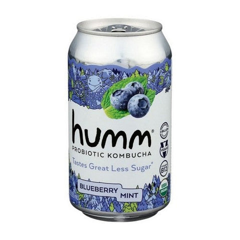 Humm Kombucha, Blueberry Mint Kombucha, 12 Oz (Case Of 6) Humm Kombucha