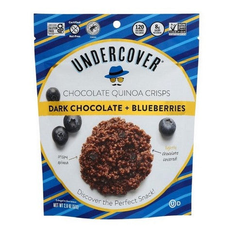 Undercover Chocolate, Quinoa Crisps Dark Chocolate Blueberry, 2 Oz (Case Of 12) Undercover Chocolate