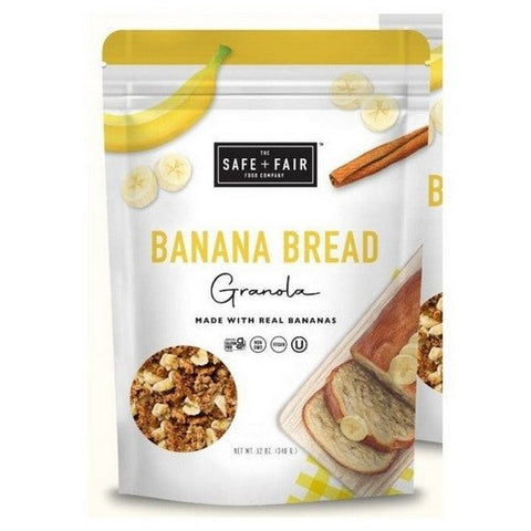 Safe Plus Fair Food Company, Banana Bread Granola, 12 Oz (Case Of 6) Safe Plus Fair Food Company