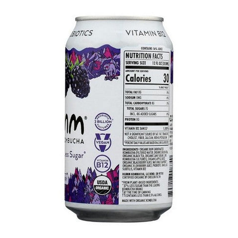 Humm Kombucha, Blackberry Probiotic Kombucha, 12 Oz (Case Of 6) Humm Kombucha