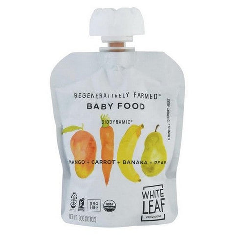 White Leaf Provisions, Baby Food Mango Carrot Pear Banana, 90 Grams (Case Of 6) White Leaf Provisions