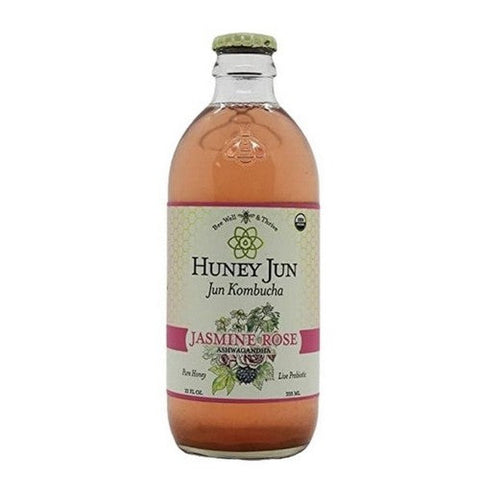 Huney Jun, Jasmine Rose Ashwagandha Organic Kombucha, 12 Oz (Case Of 6) Huney Jun