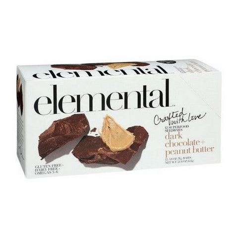 Elemental, Dark Chocolate And Peanut Butter Seed Bar, 1.8 Oz (Case Of 12) Elemental