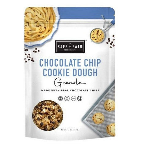 Safe Plus Fair Food Company, Chocolate Chip Cookie Dough Granola, 12 Oz (Case Of 6) Safe Plus Fair Food Company
