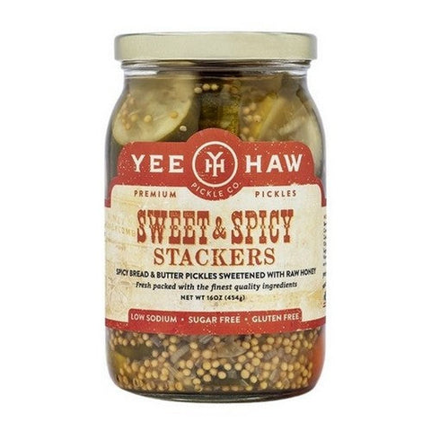 Yee Haw Pickle Company, Sweet And Spicy Stackers, 16 Oz (Case Of 6) Yee Haw Pickle Company