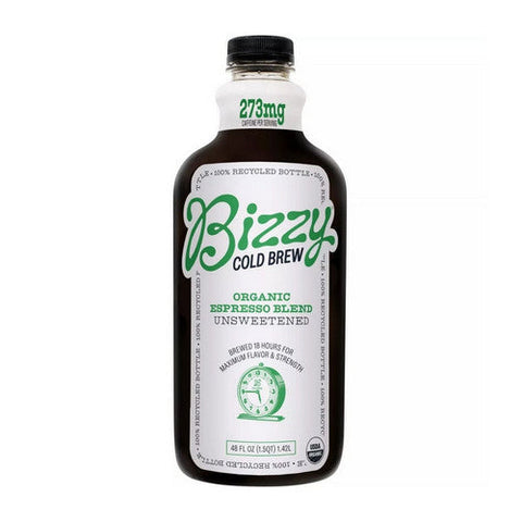 Organic Cold Brew Coffee Espresso Blend Unsweetened 48 Oz (Case Of 6) by Bizzy Coffee