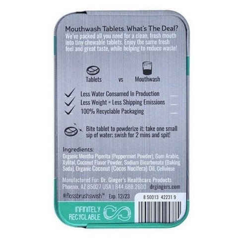 Dr.Ginger's, Coconut Mint Mouthwash Tablets, 0.75 Oz (Case Of 6) Dr.Ginger's