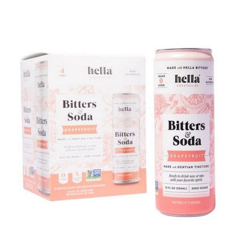 Hella Cocktail, Bitters And Soda Dry Grapefruit, 12 Oz X 4 Count (Case Of 6) Hella Cocktail