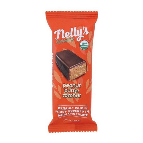 Nelly's Organics, Peanut Butter And Coconut Organic Snack Bar, 1.6 Oz (Case Of 9) Nelly's Organics