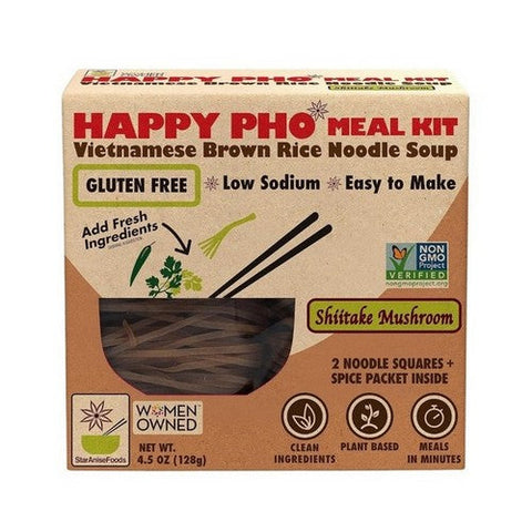 Star Anise, Happy Pho Vietnamese Brown Rice Noodle Soup Shiitake Mushroom, 4.5 Oz (Case Of 6) Star Anise