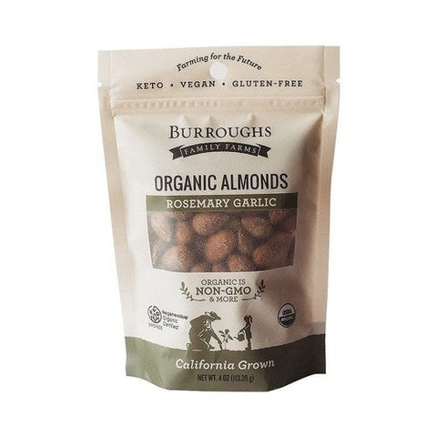 Burroughs Family Farms, Rosemary Garlic Almonds, 4 Oz (Case Of 6) Burroughs Family Farms
