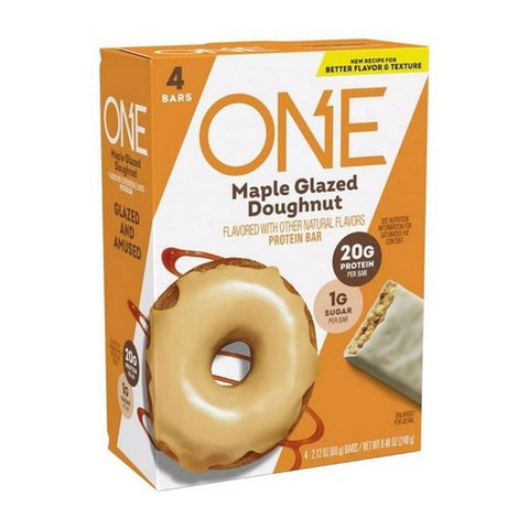 Onebar, Flavored Protein Bar Maple Glazed Doughnut, 4 Count (Case Of 6) Onebar