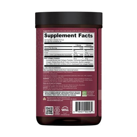 Ancient Nutrition, Multi Collagen Protein Vanilla, 8.9 Oz Ancient Nutrition