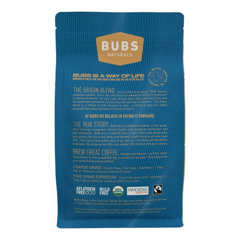 Bubs Naturals, Origin Coffee Dark Roast Whole Bean, 12 Oz Bubs Naturals