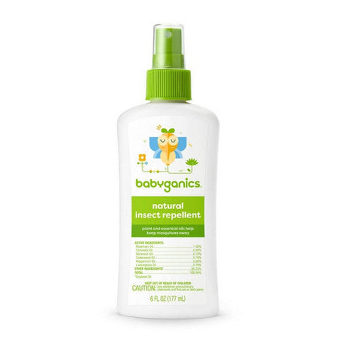 Babyganics, Fragrance-Free Baby Natural Insect Repellent Spray, 6 Oz Babyganics