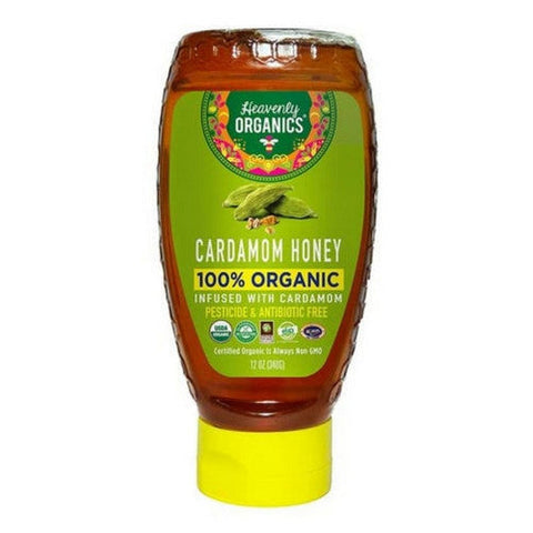 Heavenly Organics, Organic Raw Cardamom Honey squeeze bottle, 12 Oz Heavenly Organics