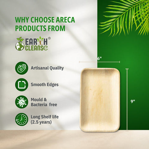 Earth Cleanse, Areca Palm Leaf Rectangular Tray 6x9-Inch, Pack of 25