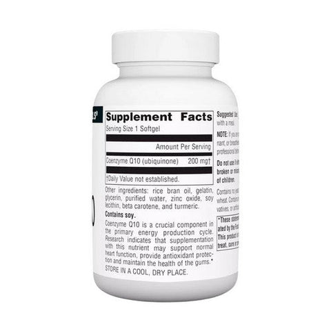 Source Naturals, Coenzyme Q10, 200 MG, 60 Softgel Source Naturals