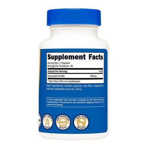 Nutricost, Ox Bile Capsules, 500 Mg, 30 Count Nutricost