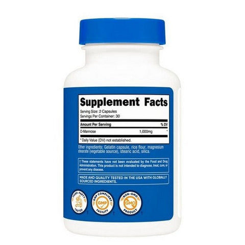 Nutricost, D-Mannose Capsules, 1000 Mg, 60 Count Nutricost